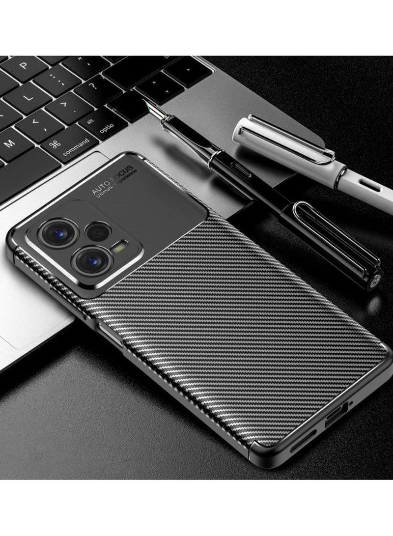 Cover Xiaomi Poco X5 5G  , - Protection Brushed Carbon Fiber Cover Shockproof - With Ultra Protection For Camera - Anti-Scratch Case Slip-Resistant - Black  - Image 3