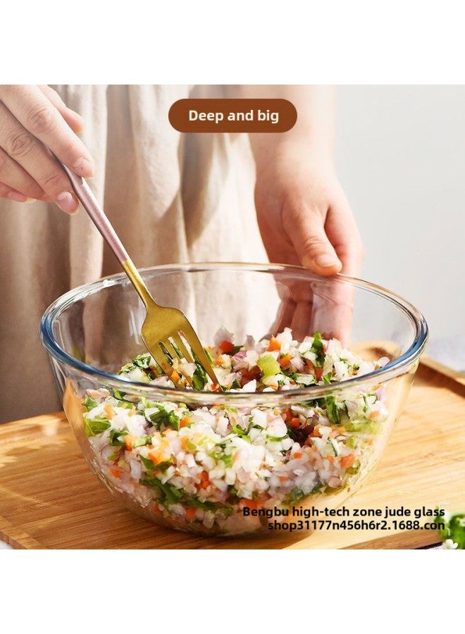 Transparent Glass Bowl Microwave Oven Special Household Kitchen And Basin Kneading Noodles Baking Egg Mixed With Vegetables Salad Basin-Specifications:[Giant Cost-effective Package] 4500ml +2100ml Measuring Cup-Color:Transparent  - Image 5