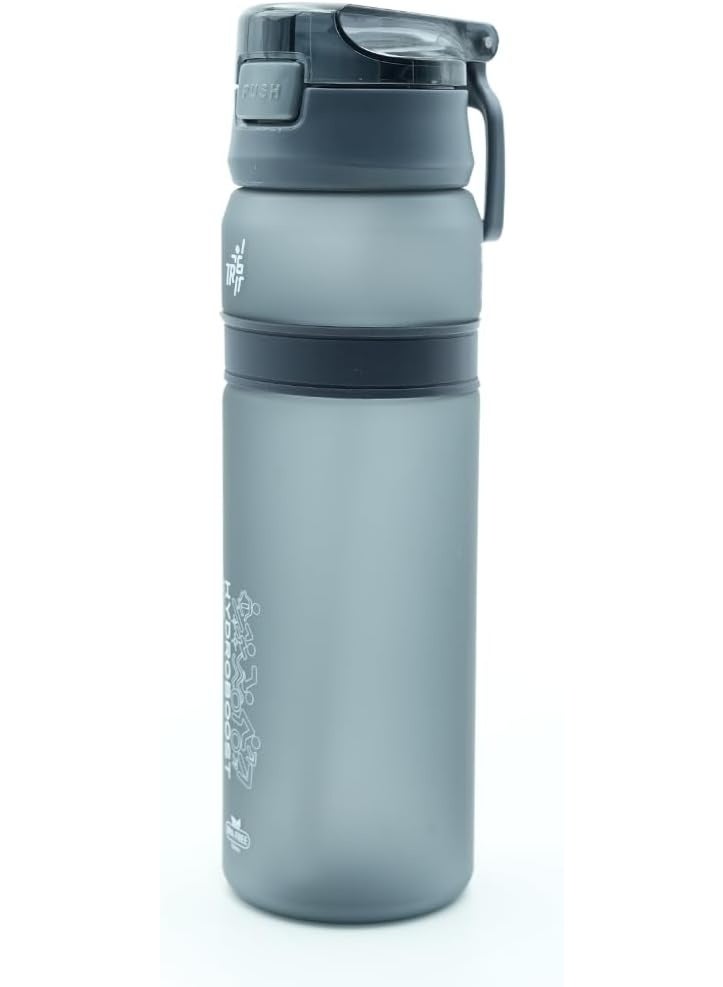 TR6 زجاجة TR6 Hydra Boost Active Frosted Bottle خالية من مادة BPA Tritan رياضية مع غطاء آمن قابل للطي ومضاد للتسرب ومتين وأنيق ومثالي للصالة الرياضية والسفر والاستخدام اليومي سعة 850 مل (أسود) - Image 1