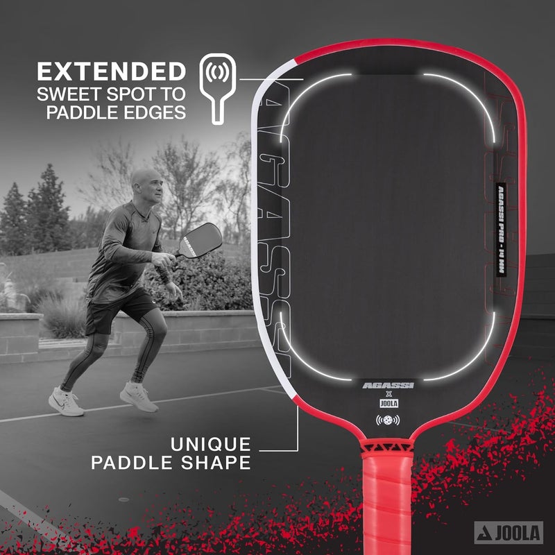 JOOLA Agassi Pro 14mm Pickleball Paddle - Carbon Fiber Surface - Image 3