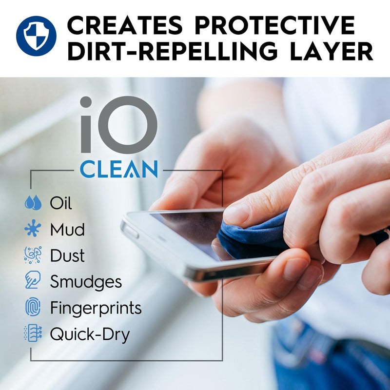 iO CLEAN Eyeglass Lens Cleaner (3.38oz+3.38oz+2cloths) â€“ Kit for Glasses, Screens, Camera, Laptops, Touchscreens, Computer Monitors, Other Electronics â€“ 2 Microfiber Cloths Inluded - Image 5