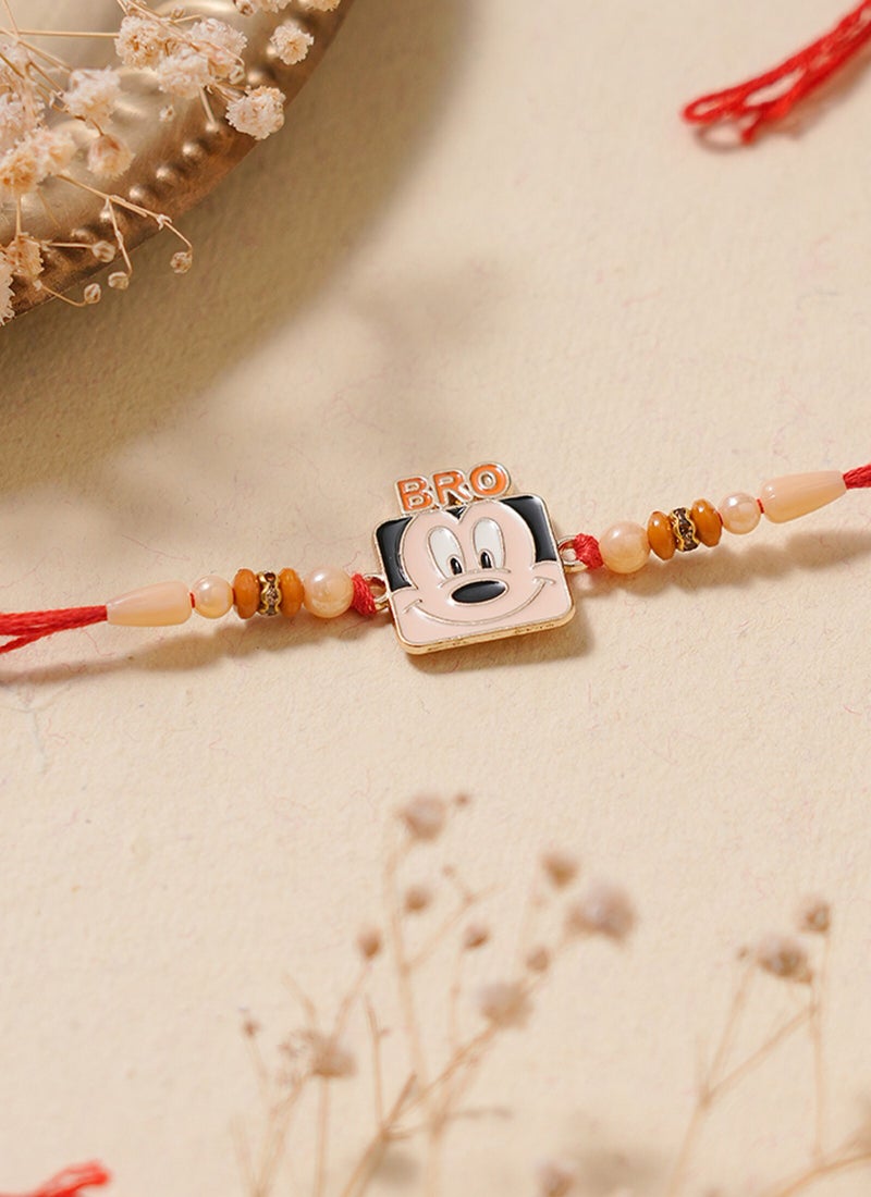 Madhoor Mickey Mouse Kids Rakhi Red Designer Raksha Bandhan Thread ,Premium Handmade ,1 Piece-38 CM - Image 2