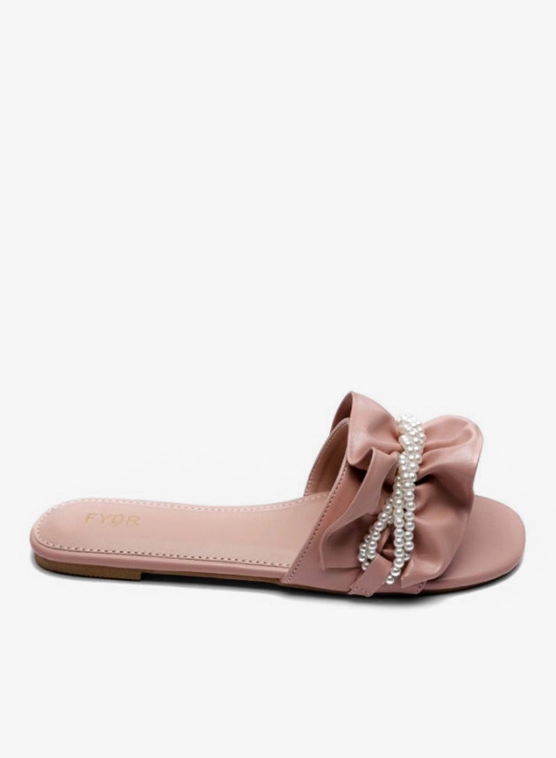 FYOR Pearl Detailed Ruched Slide Sandal MY 221 - Image 1