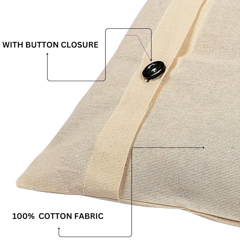 Gowloz Cotton Garment Covers with Button Closure Breathable Storage Bags for Sarees Dresses and Clothes Durable Wardrobe Organizer Pack Of 6 - Image 2