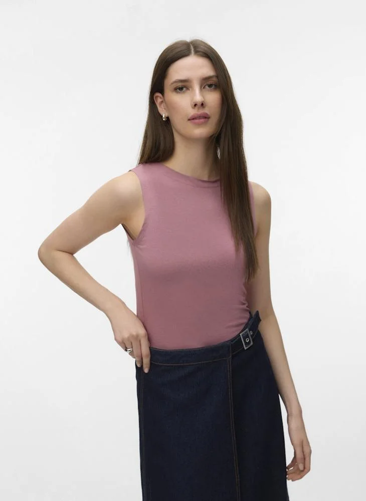 فيرو مودا Boat Neck Sleeveless Top