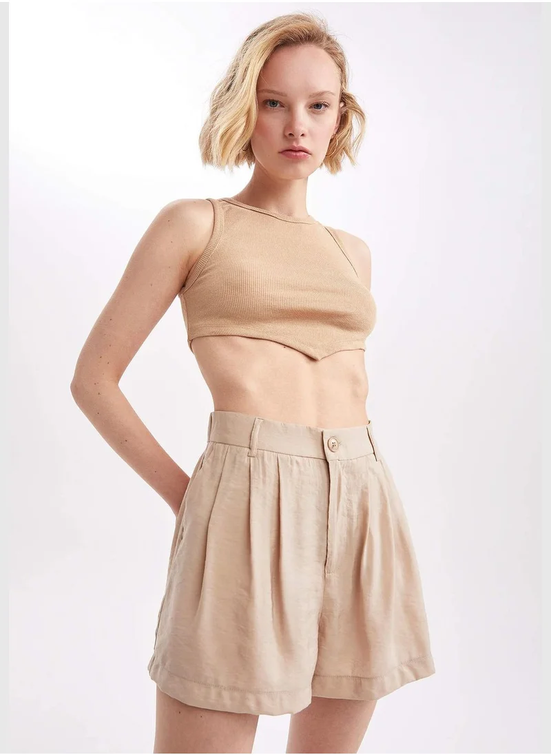 DeFacto Regular Fit High Waisted Mini Short
