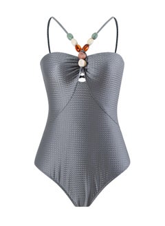 Generic 2Pcs The latest women's one-piece swimsuit hollow gem long dress swimsuit set  - Image 3
