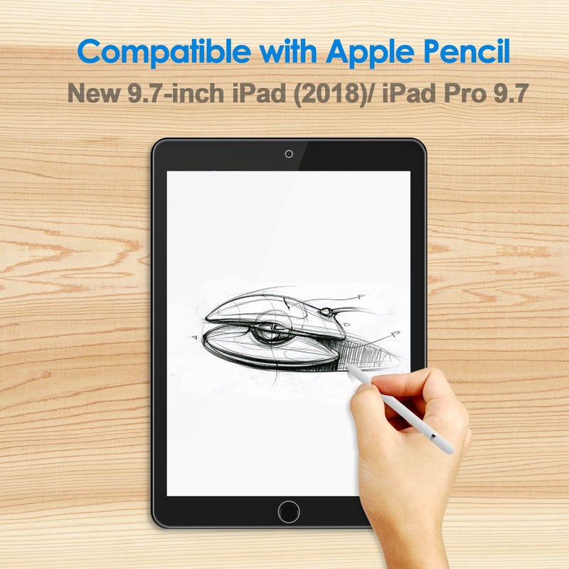 JETech Screen Protector for iPad (9.7-Inch, 2018/2017 Model, 6th/5th Generation), iPad Air 1, iPad Air 2, iPad Pro 9.7-Inch, Tempered Glass Film, 2-Pack - Image 3