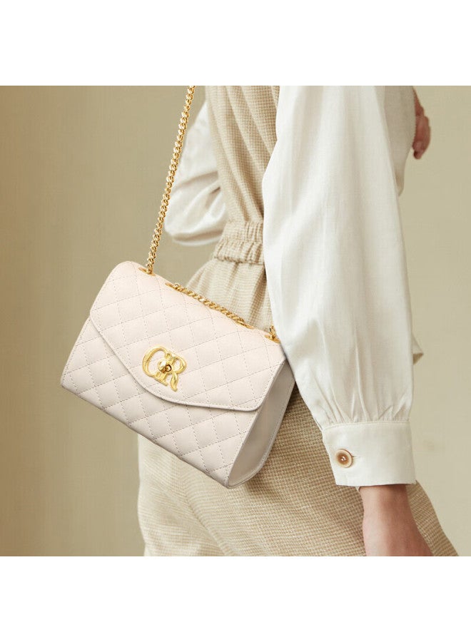 Crocodile Festival Cowhide Women's Simple Diamond Pattern Crossbody Bag, Classic Chanel-style Shoulder Bag, Birthday Gift - Image 1