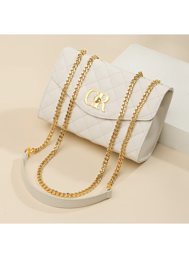 Crocodile Festival Cowhide Women's Simple Diamond Pattern Crossbody Bag, Classic Chanel-style Shoulder Bag, Birthday Gift - Image 5