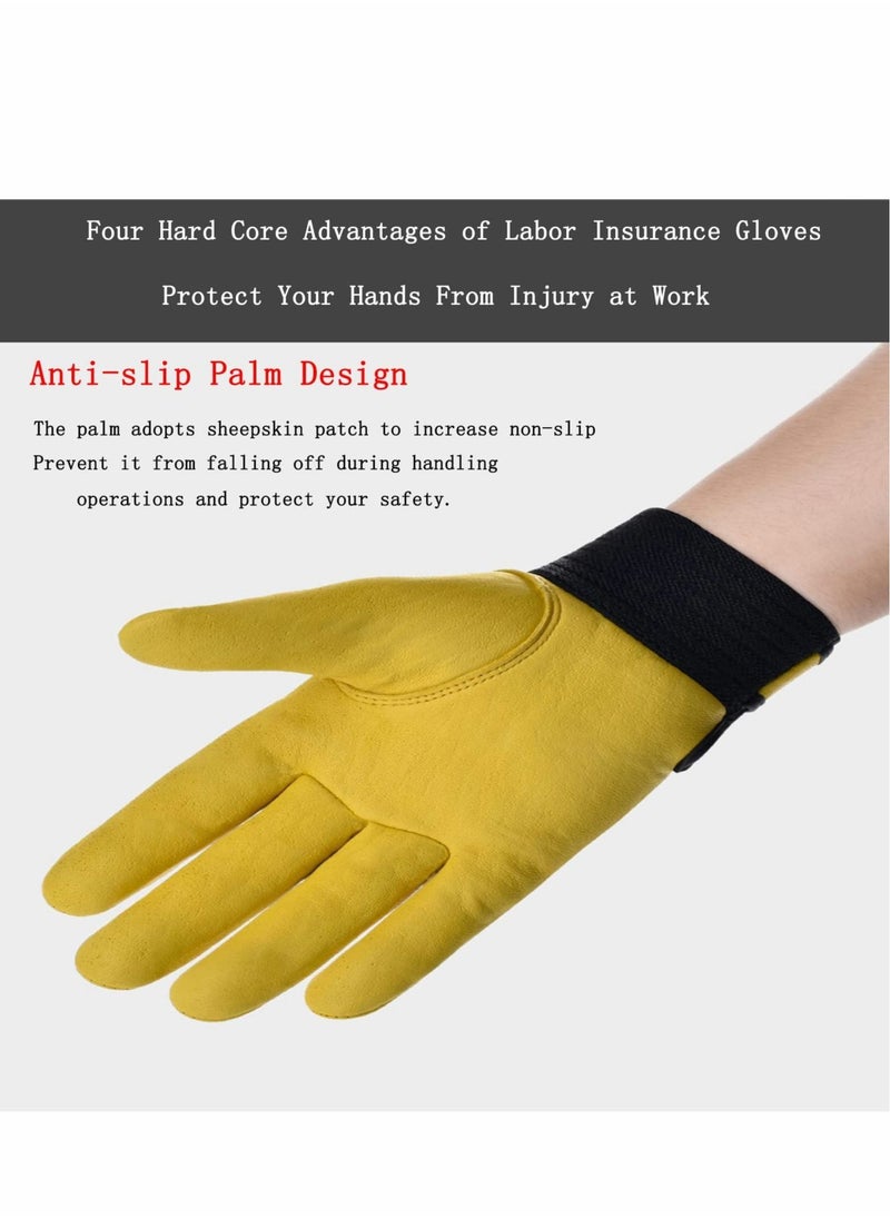 Excefore Work Gloves Men Women, Utility Light Duty for Gardening Warehouse Job Home Improvement Car Repair, Yellow  - Image 5