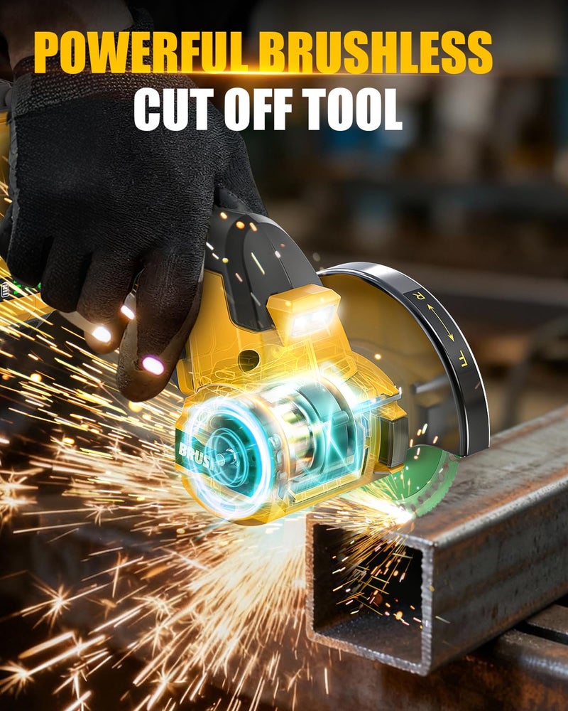 Ecarke Cordless Cut Off Tool Compatible with DeWalt 20V Battery, 4" Circular Saw Brushless Motor with Blades, 18,000 RPM Mini Cut Off Tool Kit for Wood/Metal/Plastic/Tile/Stone Cutting, NO BATTERY - Image 4
