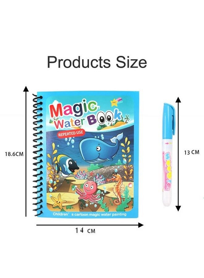 VGRASSP Reusable Magic Water Quick Dry Book Learning Toy Doodle and Scribble with Magic Doodle Pen for Painting Fun Drawing Pad Toy for Boys and Girls - (Random Designs As Per Stock) (MWB001) - Image 3