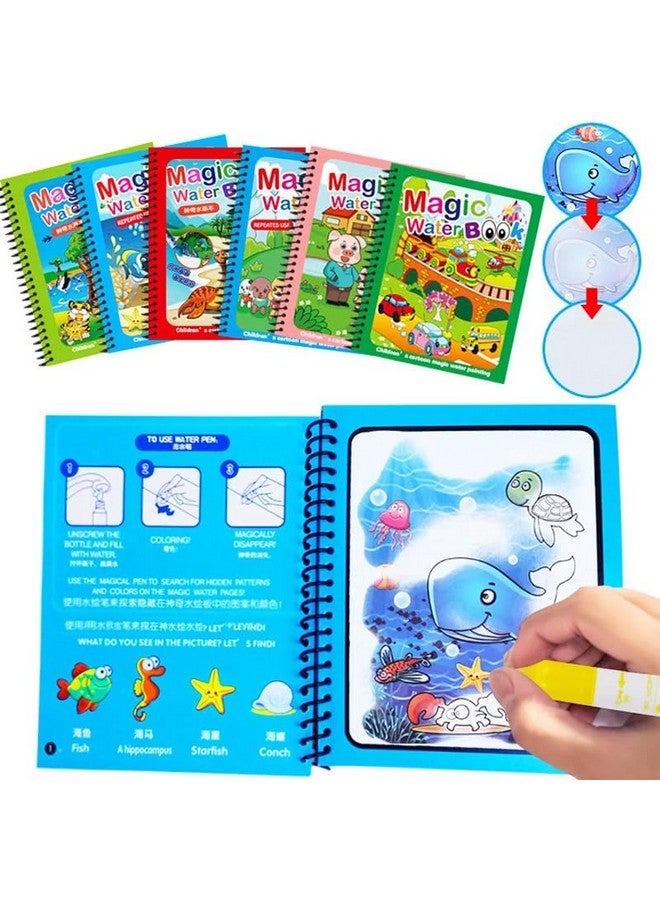 VGRASSP Reusable Magic Water Quick Dry Book Learning Toy Doodle and Scribble with Magic Doodle Pen for Painting Fun Drawing Pad Toy for Boys and Girls - (Random Designs As Per Stock) (MWB001) - Image 5