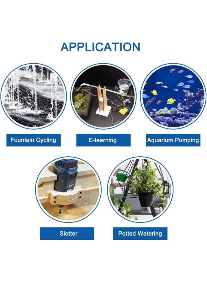 4 قطع مضخات ماء غاطسة صغيرة، تعمل بجهد 3-5 فولط DC مع 1 متر من الأنابيب الشفافة، محرك بدون فرشاة وهادئ - مثالية لحوض السماء والحدائق والنباتات - Image 4