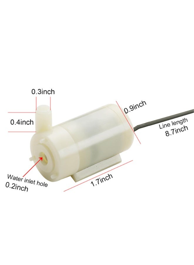 4 قطع مضخات ماء غاطسة صغيرة، تعمل بجهد 3-5 فولط DC مع 1 متر من الأنابيب الشفافة، محرك بدون فرشاة وهادئ - مثالية لحوض السماء والحدائق والنباتات - Image 2