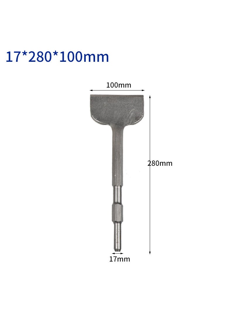Generic - Hex Handle Electric Drill Sharp Flat Wide Groove Concrete Wall Brick Surface Mixed Concrete Shovel 17X280X100 flat - Image 1