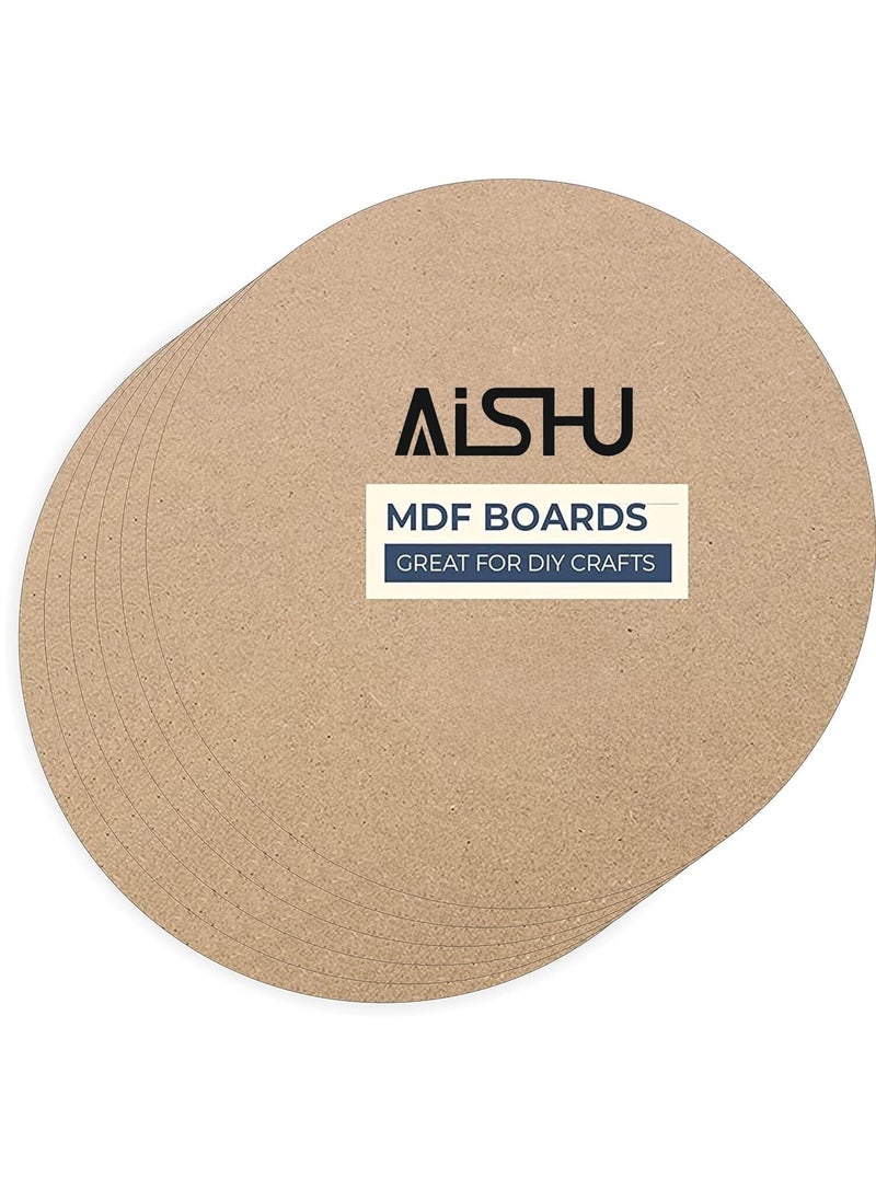 AISHU AISHU 6 Piece Round MDF Boards for Art and Craft Wood Round MDF Sheets for Craft Work DIY MDF Cutouts MDF Circle26PC  - Image 1