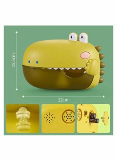 SYOSI Bubble Bath Toy Bath Toys Automatically Spit Bubbles Baby Bath Toys Baby Bubble Machine for Tub and Plays 12 Childrens Songs Cute Dinosaur Bathtub Toys Bubble Maker, Green  - Image 4