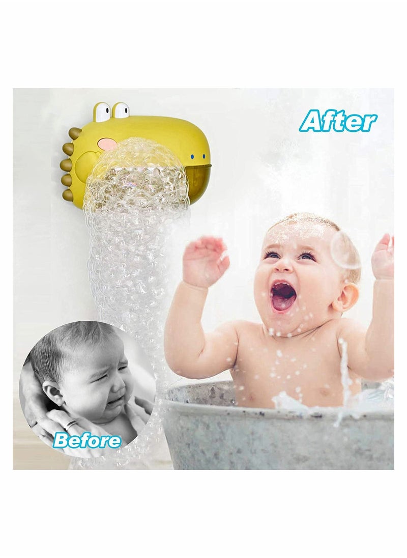 SYOSI - Bubble Bath Toy Bath Toys Automatically Spit Bubbles Baby Bath Toys Baby Bubble Machine for Tub and Plays 12 Childrens Songs Cute Dinosaur Bathtub Toys Bubble Maker, Green - Image 1