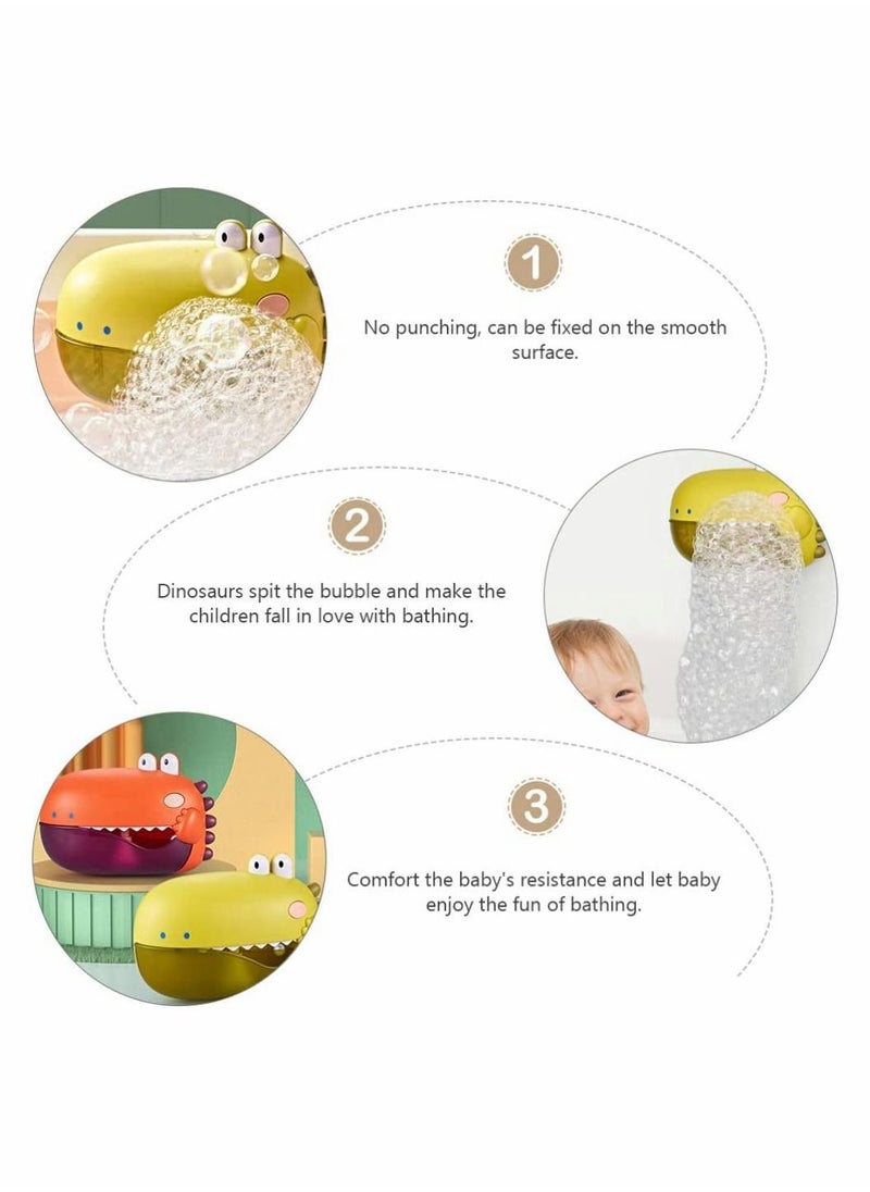 SYOSI - Bubble Bath Toy Bath Toys Automatically Spit Bubbles Baby Bath Toys Baby Bubble Machine for Tub and Plays 12 Childrens Songs Cute Dinosaur Bathtub Toys Bubble Maker, Green - Image 1