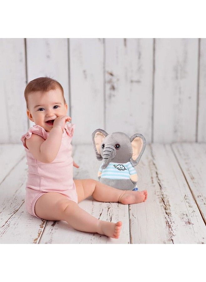 Webby Soft Animal Plush Elephant Toy 20Cm Blue & Grey  - Image 4