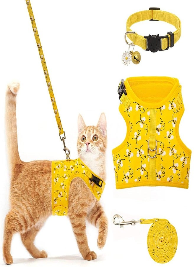 PETANGEL Cat & Small Dog Puppy Harness with Leash and Collar for Walking - Escape Proof - Adjustable Soft Vest Harnesses for Small Dogs and Cats (Size L, Adjustable Chest: 42cm - 45cm) - Image 1