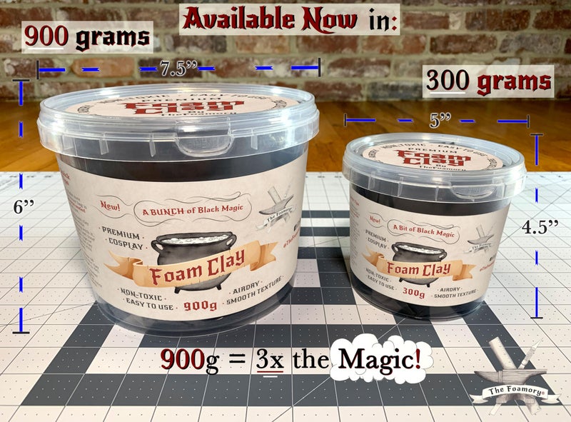 The Foamory Moldable Cosplay Foam Clay (900g Black) High Density Air Dry Clay, EVA Foam Sands Paints Easily, Non-Toxic Safe for Kids, Adults & Crafts - Image 4