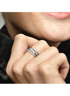 PANDORA Silver ring with cubic zirconia, Size 54  - Image 3