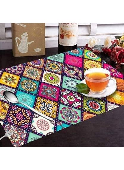 Dakshya Industries - Dakshya Industries PVC Rectangular Dining Table Placemats Multicolour 6 Pieces - Image 1