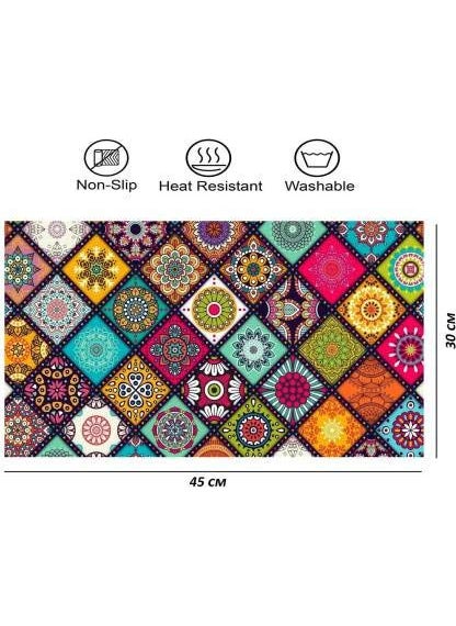 Dakshya Industries - Dakshya Industries PVC Rectangular Dining Table Placemats Multicolour 6 Pieces - Image 1