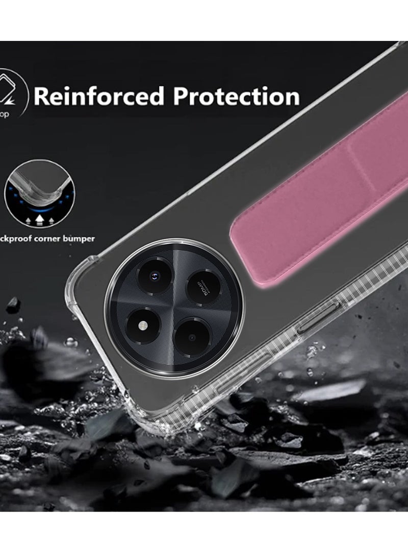 Wtech Xiaomi Redmi 14C 4G 2024 TPU Hand Grip Air Pillow Case Cover - Clear/Pink  - Image 4