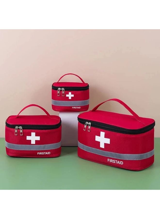 Large Red Portable Medical First Aid Kit For Travel Home Emergency Organizer - Image 3