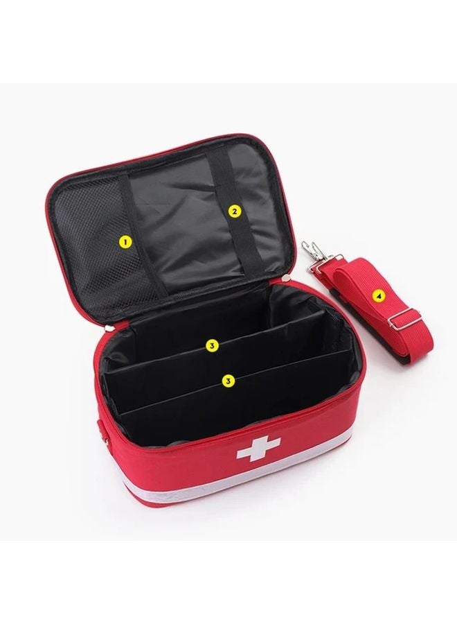 Large Red Portable Medical First Aid Kit For Travel Home Emergency Organizer - Image 4