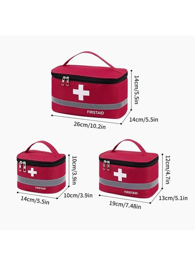 Large Red Portable Medical First Aid Kit For Travel Home Emergency Organizer - Image 5