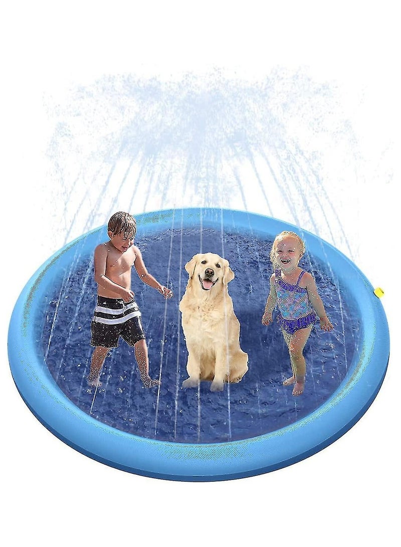 Splash Pad 66 Inches Outdoor Sprinkler Play Mat Portable Inflatable Water Toy Anti-Slip Summer Wading Pool For Dogs Pets Kids  - Image 1
