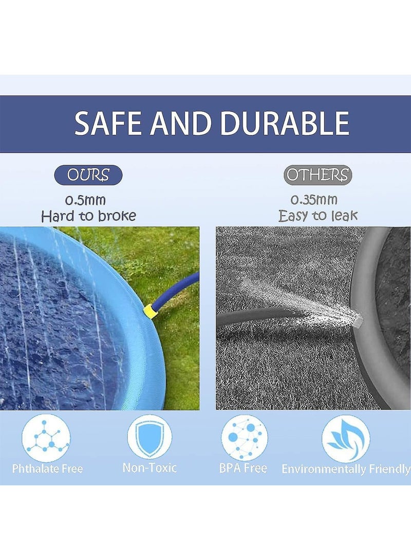 Splash Pad 66 Inches Outdoor Sprinkler Play Mat Portable Inflatable Water Toy Anti-Slip Summer Wading Pool For Dogs Pets Kids  - Image 2