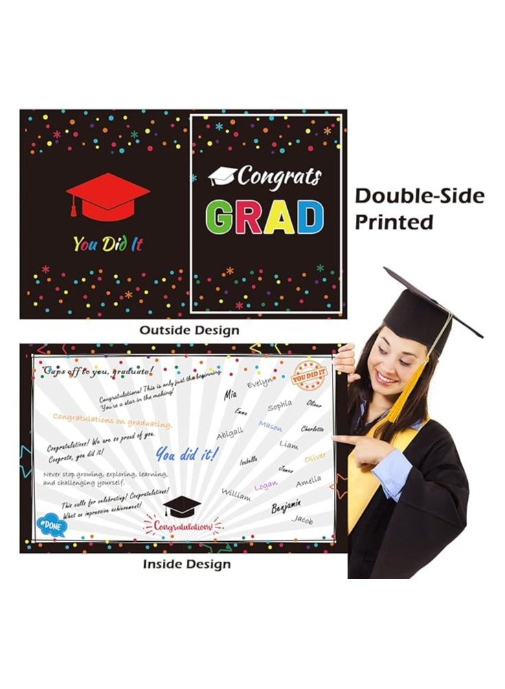 Generic Graduation Party Decorations Jumbo Greeting Card Class of 2022 Congrats Grad Giant Guest Book Happy Graduation Party Supplies Gifts for Primary Middle High School College - 14 x 22 Inches (Colorful )  - Image 2