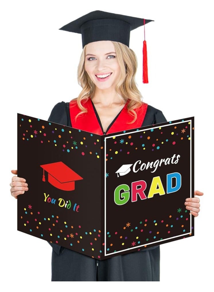 Generic Graduation Party Decorations Jumbo Greeting Card Class of 2022 Congrats Grad Giant Guest Book Happy Graduation Party Supplies Gifts for Primary Middle High School College - 14 x 22 Inches (Colorful )  - Image 1
