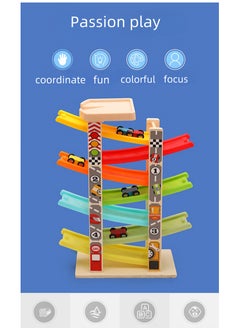 Generic Fun little car,Multi-layer wooden track gliding car toy with inertia sliding racing feature, Slide racing car, ,Suitable for children aged 3 to 12 years old, Boys and girls', Birthday gifts.  - Image 2