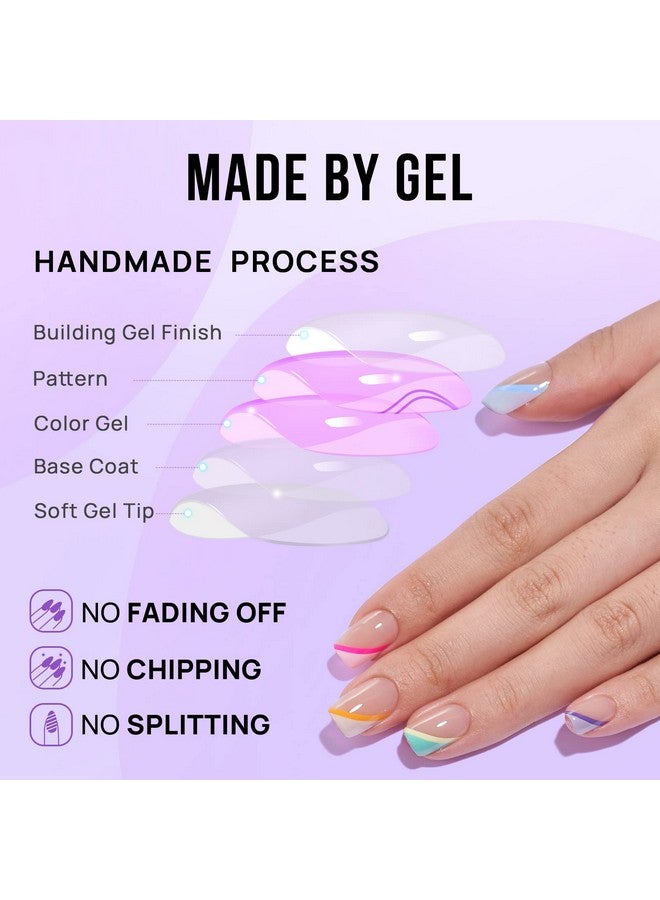 BTArtbox أظافر قصيرة بالضغط على الأظافر من Btartbox، أظافر ناعمة طبيعية وملائمة للغاية، أطراف فرنسية، أظافر لاصقة مربعة مع غراء، أظافر لاصقة قابلة لإعادة الاستخدام في 15 حجمًا، مجموعة 30 أظافر صناعية منحنيات باستيل - Image 4