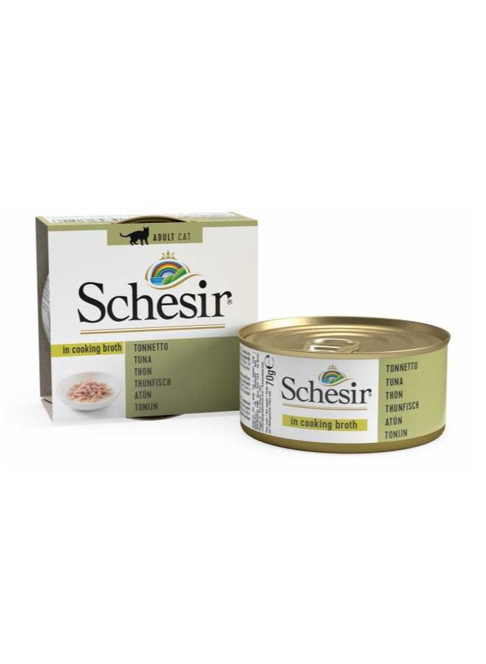Schesir 14PC Cat Can Broth-Wet Food Tuna 70g - Image 4