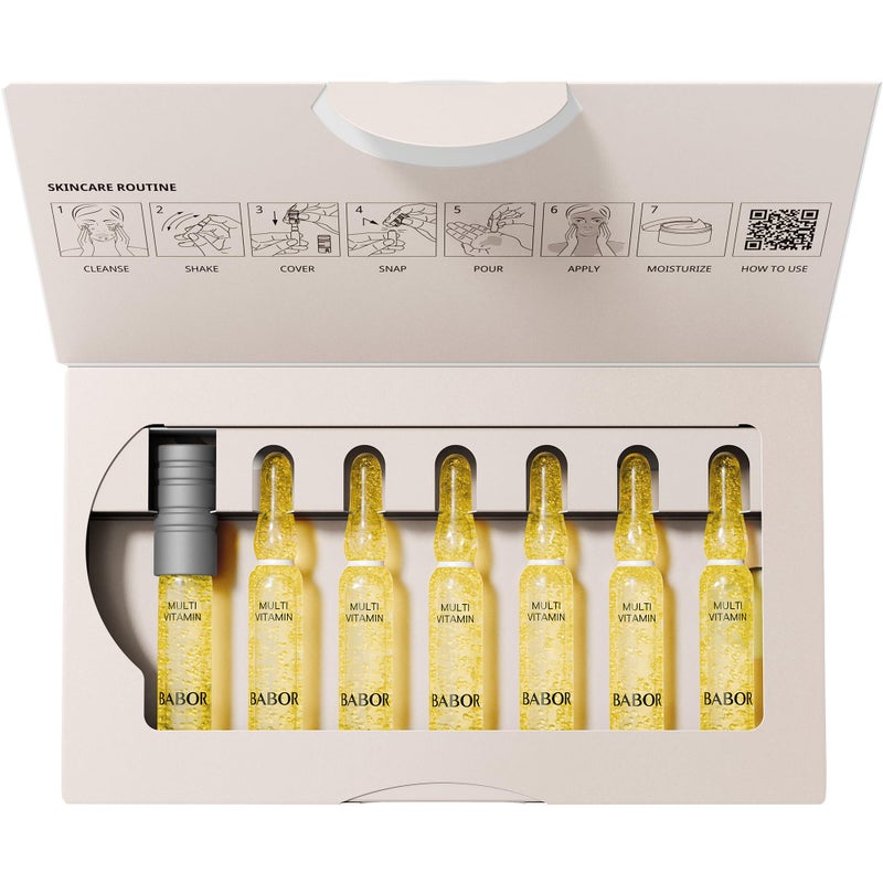 BABOR Multi Vitamin Ampoule Concentrate, Revitalize Dull Tired Skin, Vitamin A Increases Radiance, Vitamin C Evens Tone, Niacinamide Supports Skin Barrier, Vitamin Skincare Capsules, 7 Treatments - Image 2