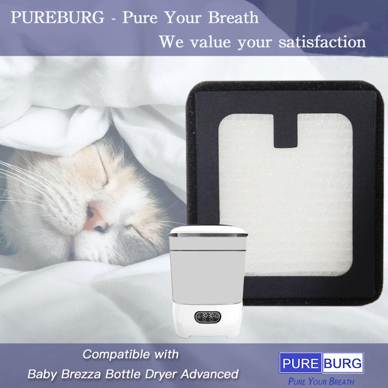 PUREBURG Replacement HEPA Filter Compatible with Baby Brezza Baby Bottle Dryer Advanced Bottle Washer (did not fit Bottle Washer Pro), 6-Pack Air Clean - Image 2