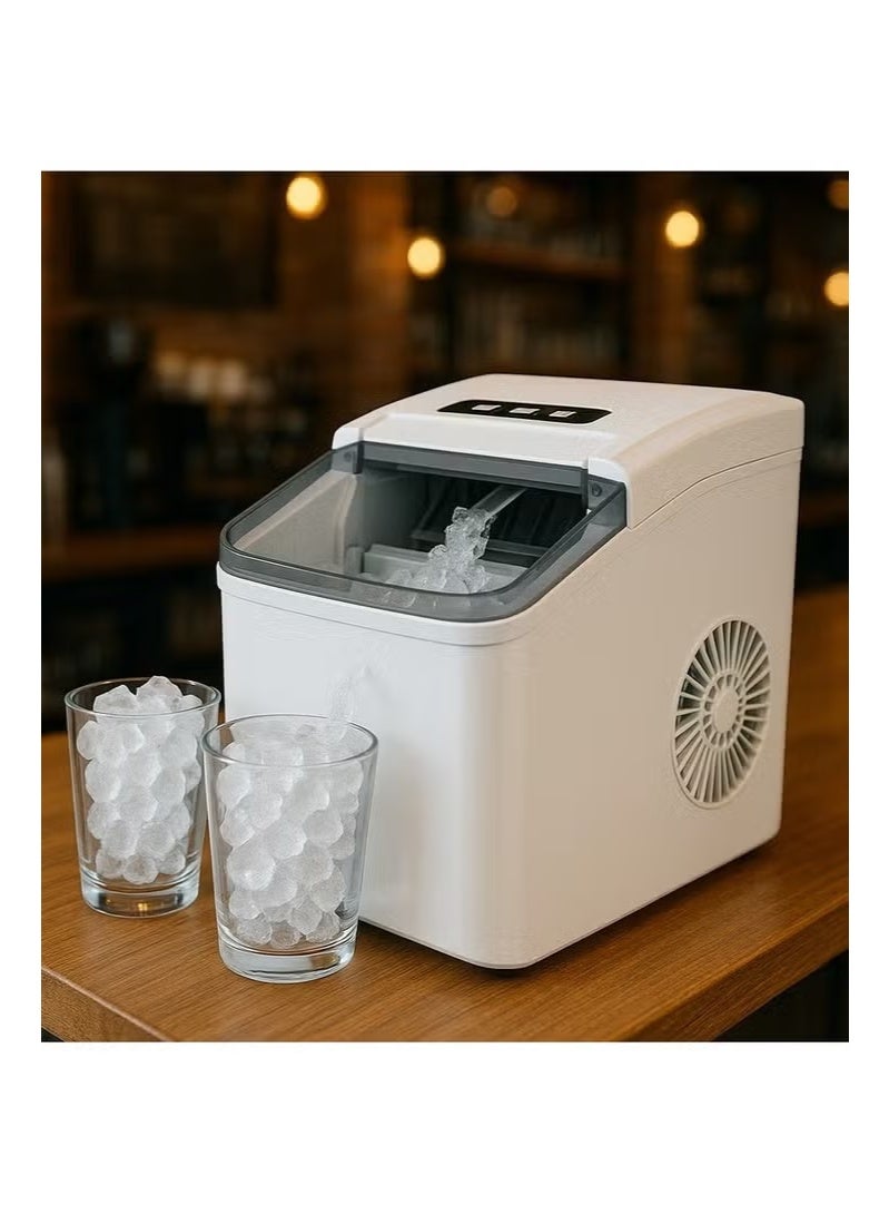 Denx DX2051 Smart Ice Maker - 110W, 1.3L Capacity Tank, 12kg Daily Ice Production, Compact Tabletop Design - White - Image 4