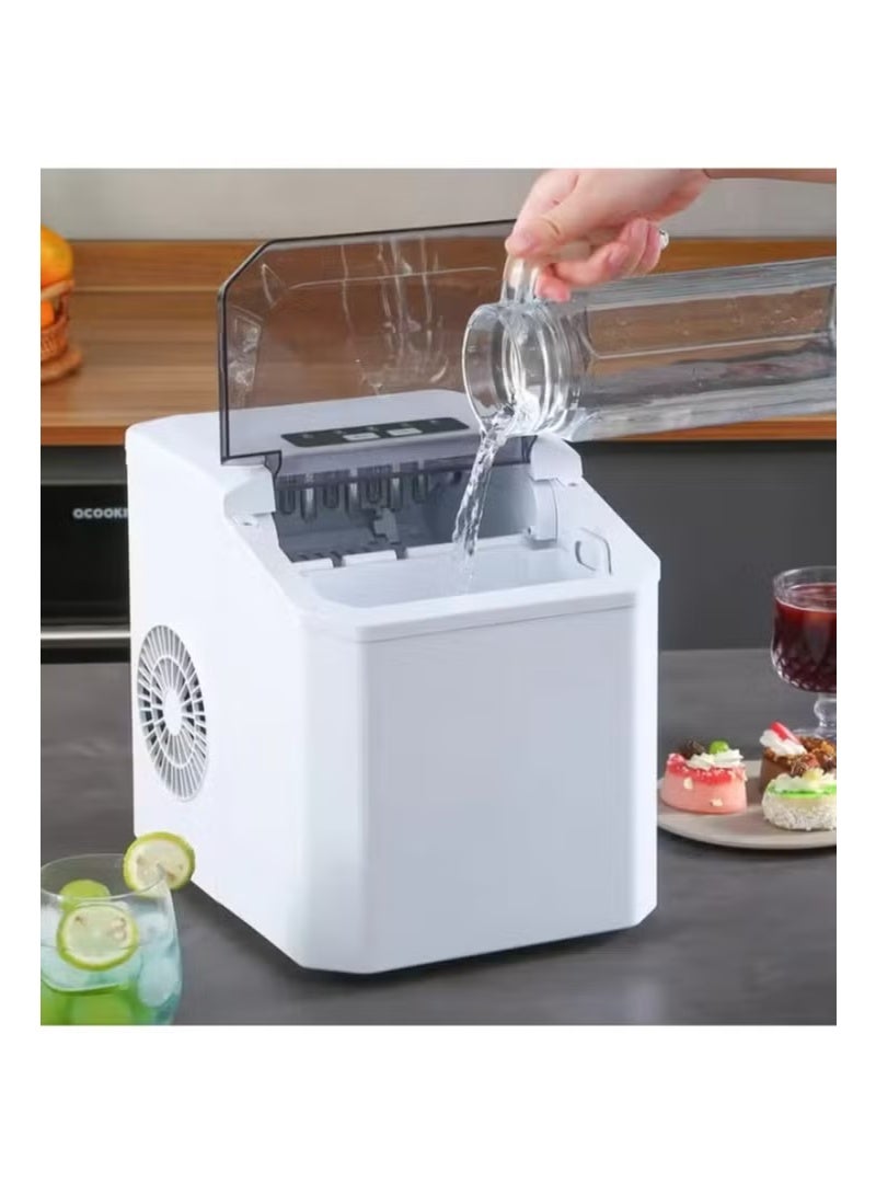 Denx DX2051 Smart Ice Maker - 110W, 1.3L Capacity Tank, 12kg Daily Ice Production, Compact Tabletop Design - White - Image 2