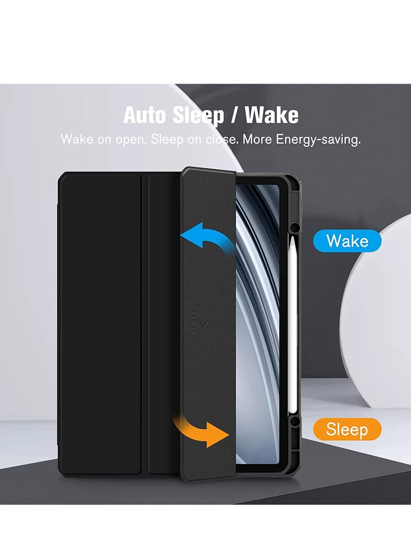 جلاسولوجي غطاء iPad Pro 12.9 بوصة للجيل السادس 2022 - غطاء نحيف هجين مع حامل قلم مدمج، مقاوم للصدمات، مع ظهر شفاف وواضح. يناسب أيضًا iPad Pro 12.9 بوصة للجيل الخامس / الرابع / الثالث مع واقي شاشة (باللون الأسود). - Image 2