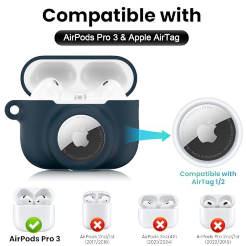 2 in 1 Silicone Case Compatible with and AirTag 2/1, Shockproof Protective Case Cover for rd Generation 2025 with Cleaner Kit and Carabiner - Image 2