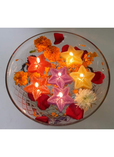 Hosley Set of 2 Decorative Glittered Floating Candles