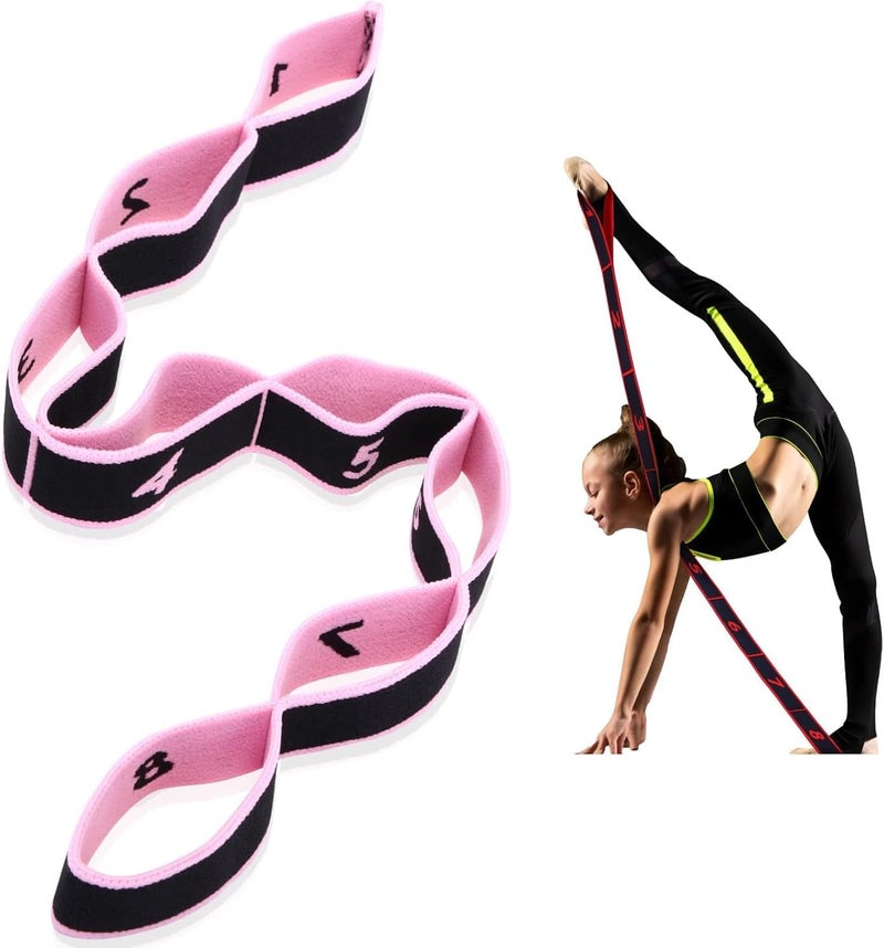 Aputue Yoga Stretching Strap with 8 Loops for Flexibility and Mobility - Image 1